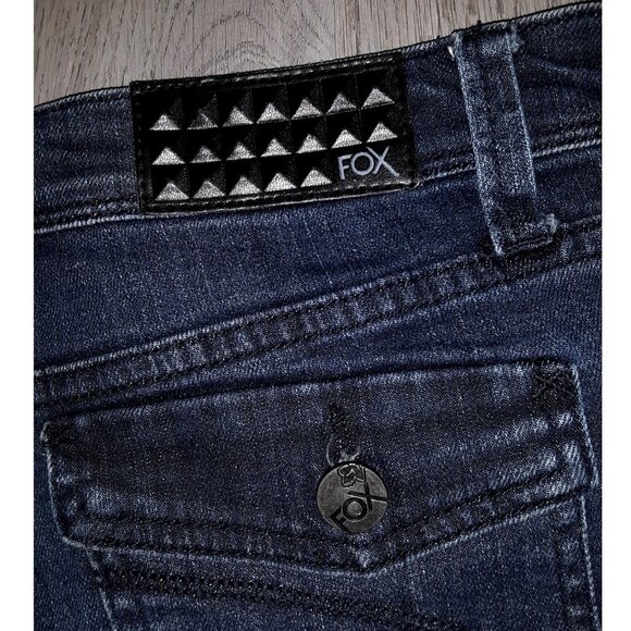 Fox Racing Stealth Short Jean Shorts Size 5/27 Distressed Denim Dark Wash - Picture 3 of 5